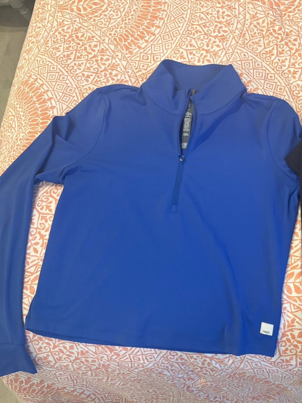 Vuori Long Sleeve Quarter-Zip Top in Royal Blue